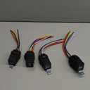 4 Pack 12V DC Waterproof Relay and Harness 40/30 AMP Heavy Duty 12 AWG Tinned Copper Wires 5-PIN SPDT Automotive Relay