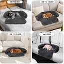 Calming Dog Bed Fluffy Plush Dog Mat for Furniture Protector with Removable Washable Cover for Large Medium Small Dogs and Cats (XS(31x23.5x5), Dark Grey)