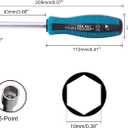 2 x Utoolmart 10mm Nut Driver, 6-Point Hex Nut Driver Socket Non-Magnetic Tip, High-Torque Nut Driver for Added Torque, with 93mm Round Shaft & Handle Triangle Enforce Hole