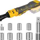 Cordless Ratchet Wrench for Dewalt 20V Battery, 3/8" Electric Ratchet Set 45 Ft-lbs (60 N.m), Variable Speed control, 580RPM Power, 8 Sockets (9/10/11/12/13/14/15/17mm) - No Battery
