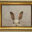 YD&YZY Gold Framed Vintage Wall Art Canvas Easter Bunny Wall Decor Rustic Easter Rabbit Dcor Prints Cute Animal Painting Picture Print for Bedroom Kids Room Bathroom 8x10 inch Small Framed