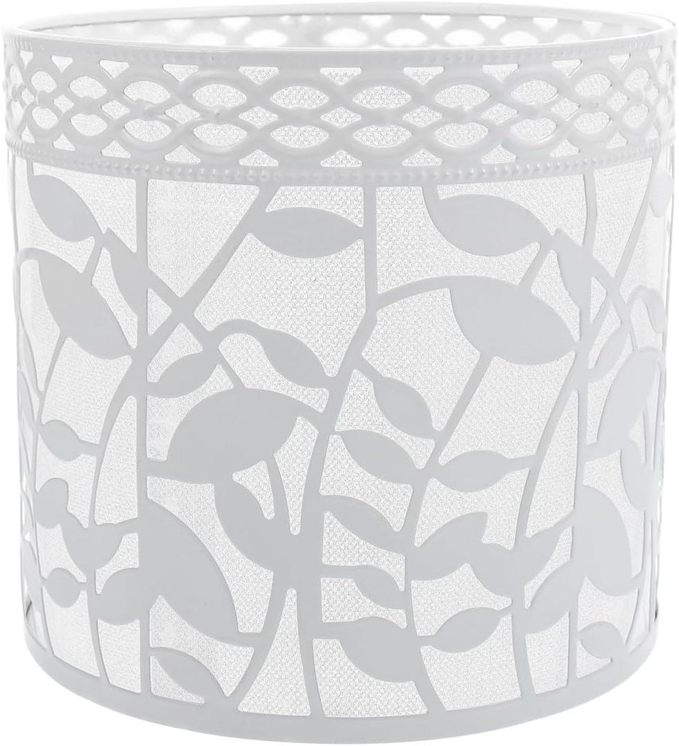 Lurrose Vintage Decor Black Decor 1pcs Metal Lampshade Leaf Pattern Lamp Shade Iron Art Lampshade Hollow Lamp Cover for Home Table Wall Lamp, White Vintage Decor Table Decor