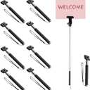 10 PCS Adjustable Handheld Sign Holder, 7.9-37'' Stainless Steel Billboard Airport Pick-Up Poster Holder Welcome Sign Leader Tour Guide Sign Parade Signboard, No Signboard