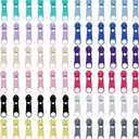 DOITEM 72Pcs Zipper Repair Kit - 5# Zipper Pull Rescue Kit for Clothing, Jackets, Purses, Luggage, Backpacks (12 Colors)