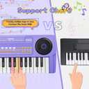 Upgraded 37 Keys Kids Piano Keyboard Portable Toddler Music Toy Keyboard with Microphone Musical Instrument Birthday Gift for 3 4 5 6 Boys Girls, Purple, Standard