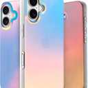 LONLI Hue for iPhone 16 Plus Case  Dynamic PrismGlow Holographic Iridescent Phone Cover, Slim Shock-Absorbing Protection, Cute Aesthetic Case for Women & Girls