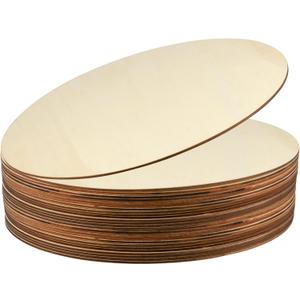 25 Pack 12 Inch 1/8 Thick Round Wood Circles, Natural Premium Unfinished Wood Circles Discs for Crafts Door Hangers Acrylic Painting, 300x300x3mm