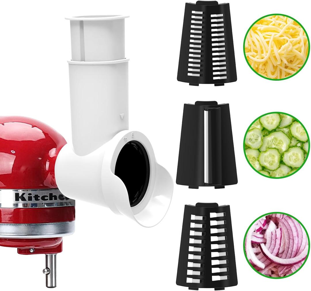 Slicer Shredder Attachments for KitchenAid Stand Mixer Cheese Grater Attachment for KitchenAid, Slicer Accessories with 3 Blades by Aien