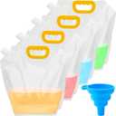 Collapsible Water Container 4-Pack, 1.3Gallon/5L Portable Water Storage Bag for Camping, Hiking, RV, Emergency - BPA-Free, Leakproof, Freezable