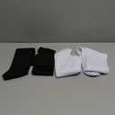 Tisancy 4 Pairs Kids Compression Socks 15-20 mmHg Knee Length Compression Stockings Travel Socks for Kids Children's (Solid Style, Black, White)