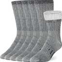 COZIA Merino Wool Socks for Men & Women Casual Warm Winter Cozy Thermal Socks (Medium-Large, E34-charcoal (3 Pairs))