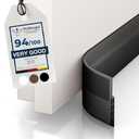 Vellure® Door Draft Stopper for Bottom of Door - Premium Door Sweep for Bottom of Door/Weather Stripping Door Seal (Save Energy – installs Quickly and Easily) Door Strip (1, Black)