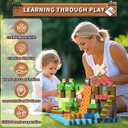 2 x 200 PCS Building Blocks, 3D Construction Build Toys, STEM Sensory Building Cubes Gifts for Valentines Day, Easter Basket Stuffers (Multicolor-200PCS)