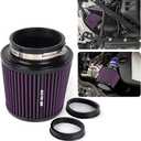 3" 3.5" 4" Inlet Car Replacement Cold Air Intake Filter 76mm 89mm 102mm 3 Sizes in 1 High Flow Performance Cone Air Filter (Purple)