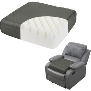 HOMBYS 5" Thick Egg Shaped Foam Recliner Chair Cushion for Elderly, Thicken & Extra Large Seat Cushion Cahir Pad for Couch, Armchair, Wheelchair for Easy to Stand Up & Reduce Hip & Lumbar Pain, Gray