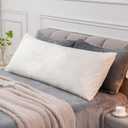 BEDELITE Body Pillow Cover with Zipper Closure, Super Soft and Cozy Fuzzy Fleece Pillowcase 20 x 54 Inches, Luxury Fluffy Plush Long Body Pillow Pillowcase for All Seasons(Off White)