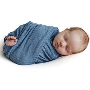 Newborn Photography Props for Baby Boys and Girls Newborn Wraps for Infant Baby Photoshoot Waffle Texture Knit Blanket
