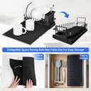 Expandable & Collapsible Dish Drying Rack for Over The Sink and in Sink, Stainless Steel with Silicone Drip Tray, Space Saving Adjustable Dish Rack for Small Kitchen, Apartment & RV