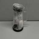 BrewMOO- Airtight Cold Brew Coffee Maker Pitcher, 1.0L/34Oz Thick Glass Carafe with Filter, Comfort Sturdy Handle & Wide Spout, Non-Slip Base | Iced Tea Maker (Black)