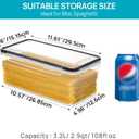 Vtopmart Airtight Food Storage Containers with Lids 4PCS Set 3.2L, Plastic Spaghetti Canisters for Pasta organizer, BPA Free Air Tight Kitchen Pantry Organization, 10.8 inches x 4.6 inches