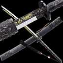 Dragon Theme Kungfu Broadsword Dao Sword Sharp Chinese Saber Wushu Broad Knife (110L x 4.3W