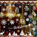 275 Pcs Christmas Window Clings Static Snowflakes Window Clings Decals Stickers Christmas Windows Decorations Indoor Merry Christmas Winter Wonderland Decorations Ornaments Party Supplies