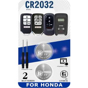 6 x (2 Pack) CR2032 OEM Remote Key Fob Battery 2032 Replacement for Honda (CRV Civic Accord Pilot Odyssey HRV Fit Passport Ridgeline Crosstour Insight Clarity CRZ) Smart Remote Check Fitment Guide