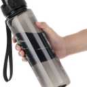 OLDLEY Water Bottle 32oz, Durable and Leakproof Water Bottles Motivational with Time Marker, Tritan, BPA Free, Wide Mouth, Gym, Travel, School,Office, Gifts for Her, Women Men,Clear Black (1 Bottle)