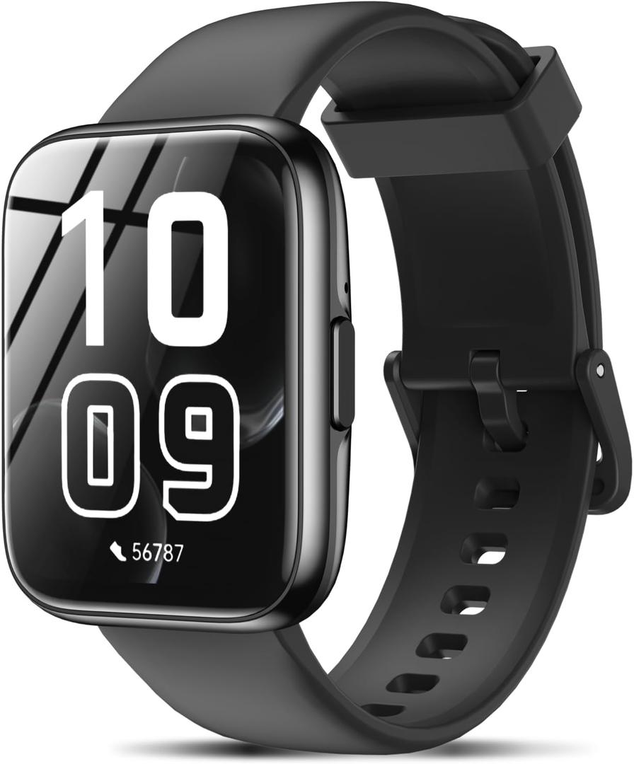 Smart Watches for Men Women - 1.83" HD 2025 Fitness Tracker with 100 Sports Modes, Heart Rate/Sleep Monitor, IP68 Waterproof, Bluetooth Call & Music Control for iPhone/Android (Black)