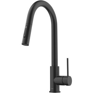 KRAUS Oletto Contemporary Pull-Down Single Handle Kitchen Faucet in Matte Black, KPF-3104MB