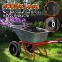 RONPOW 4.80/4.00-8 Flat Free Wheelbarrow Tire and Wheel, 16" Solid Puncture Proof Replacement Tires with 5/8" & 3/4" Bearings, 400Lbs Load, Universal Fit for Garden, Farm & Construction, 2Pack Black