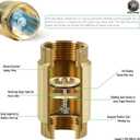 1" No-Lead Brass Check Valve with Backflow Preventer, CVNL100 700 Series, Universal One-Way 1" FNPT 1" FNPT