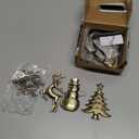 Christmas Stocking Holder - Set of 4 Stocking Hangers Snowman Santa Snowflakes Christmas Tree Deer Stocking Hooks for Fireplace, Shelf, Staircases