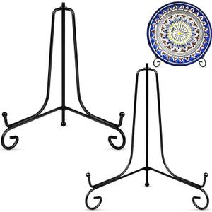 Vivinin 2 Pack Plate Stands - Metal Frame Holder & Artwork Display, 8 Inch Picture Frame Stand for Tabletop Art, Photo & Platter