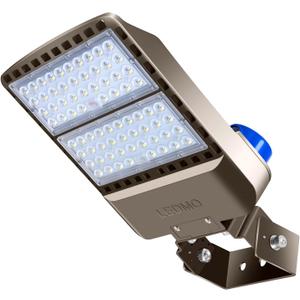 ledmo LED Parking Lot Lights Adjustable Trunnion Mount 200W Dusk to Dawn Outdoor Lighting with Photocell Flood Area Lights 5000K Commercial Wall Mount IP65 Led Shoebox Lighting