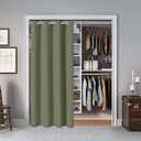 AOSKY Door Curtains for Doorway Privacy, Olive Green Grommet Closet Curtains for Bedroom, Door Window Curtain, Light Blocking Thermal Insulation Drapes for Living Room Set of 1 Panels, 25" W x 80" L
