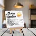 Inspirational Desk Decor Sunshine Gifts Human Sunshine Gift Human Sunshine Definition Wood Sign with Easel Home Office Shelf Table Desk Decor, Appreciation Gifts for Women Friends Men