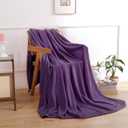 Fleece Throw Blanket for Couch, Luxury Plush Cozy Fuzzy Blankets Microfiber, Super Soft, Warm, Lightweight, Sofa, Travel, Camping, All Seasons Suitable, 50x60 Inches (Purple)