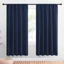 NICETOWN Window Curtains Blackout Draperies - Thermal Insulated Solid Top Pocket Blackout Drapes for Nursery Room (1 Pair, Navy, 52 x 72 Inch)