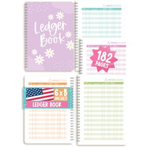 2 x Accounting Ledger Book for Small Business and Personal Use - Budget Ledger Books for Bookkeeping, Expense Tracker Notebook, Bookkeeping Record Book, Receipt and Account Ledgers Books