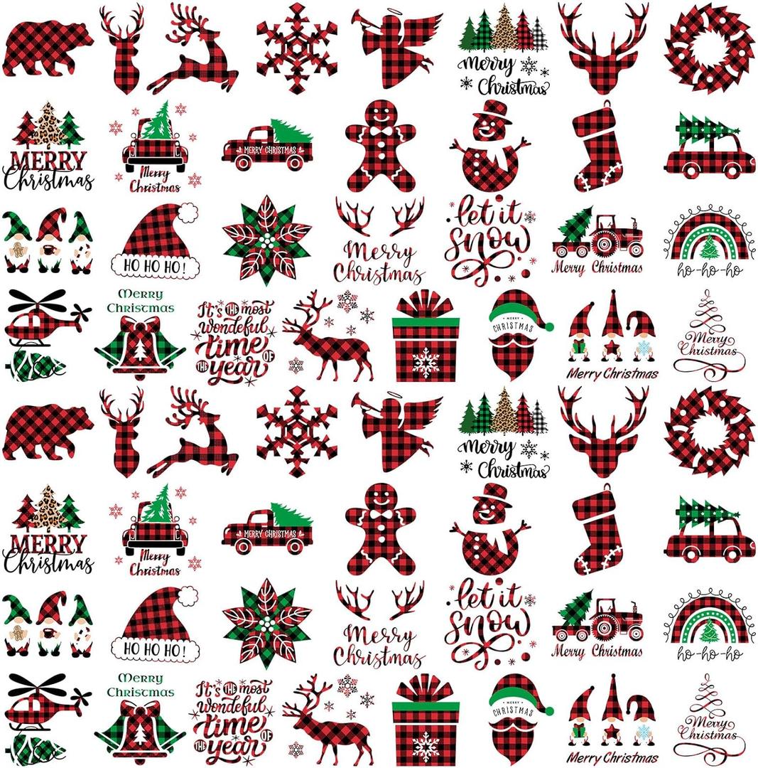 Dilunave 60 Sheets Christmas Iron on Transfers Santa Claus Patches Stickers Washable Heat Appliques Thermal Transfer Stickers for Shirt Cloth DIY Crafts Party Favors(Truck)