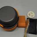 Camping Cookware Set, Portable Camping Mess Kit with Non-Stick Pots, Pans Set and Folding Fork, Lightweight Backpacking cookware Cooking Set for Outdoor/Camping/Hiking/Picnic (9pcs, Orange)