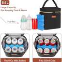 Mancro Breastmilk Cooler Bag with Ice Pack, Fits 6 Baby Bottles Up to 9 Ounce Insulated Bottle Bag, Breast Milk on The go Strap, for Nursing Mom Daycare, Black