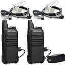 Retevis RT22 Walkie Talkies, Mini 2 Way Radio Rechargeable, VOX Handsfree, Portable, Two-Way Radios Long Range with Earpiece, for Family Road Trip Camping Hiking Skiing(2 Pack, Black)