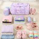 Choco Mocha Girls Suitcase with Wheels, Kids Rolling Duffle Bag Luggage for Travel 22inch, Galaxy Purple
