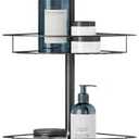 Zenna Home Tension Pole Shower Caddy Corner Organizer, Adjustable Standing Shower Caddy with 4 Baskets, Rust Resistant Bathroom Tension Rod Organizer, 60 to 97 Inch, Matte Black