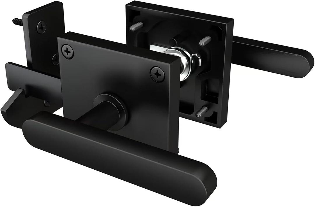 Sdstone Double Side Gate LatchHeavy Duty Swinging Door Latch Gate Hardware for Wooden Fence,Gate Hardware for Right Inswing Outdoor Wooden Gates, Pool Gate, Backyard, Garden