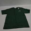 Dalix Smile Face Embroidered Cotton Relaxed Boxy Fit Short Sleeve Crewneck Tee Shirt Mens in Forest Green, S