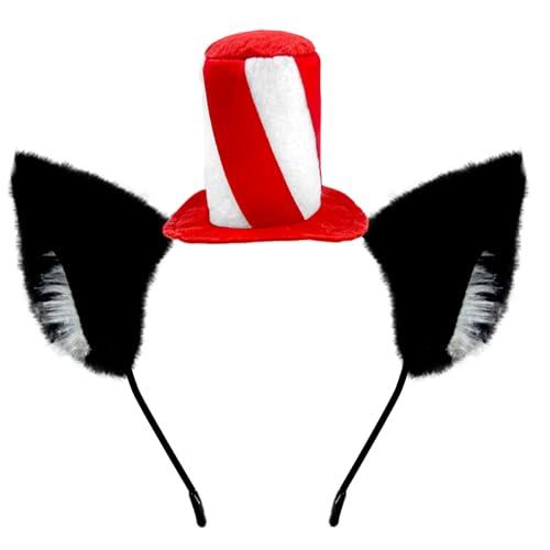 FashionVista Cat Ears Headband Stovepipe Hat Cute Headwear Cat Ears Headband Cosplay Costume Accessories Women Men Funny Party Favors