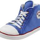 Gohom Sneaker Slippers for Women Plush Fashion Indoor House Slipper Boots Fabric Indoor House Bedroom Fashion Sneaker Slippers Boots Size 8 Blue and White